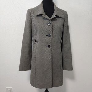 Amber Sun Black & Cream Trench Coat